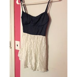 Denim and white dress